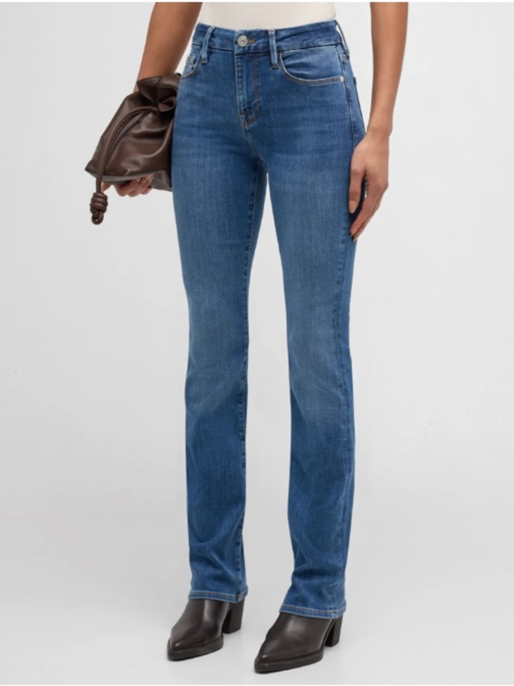 Frame Denim Bootcut Jeans in Medium Blue